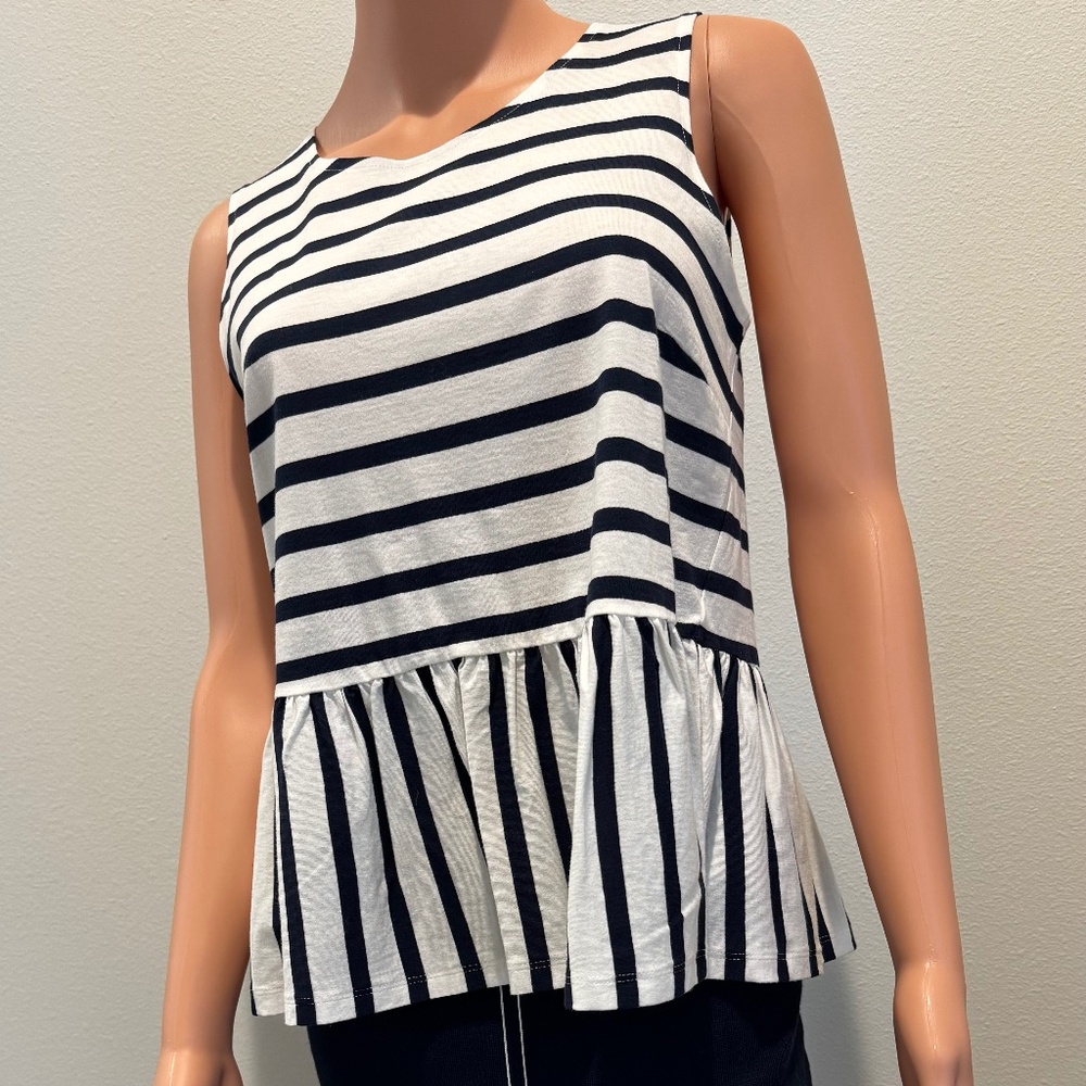 Steffen Schraut striped shirt and skirt combo